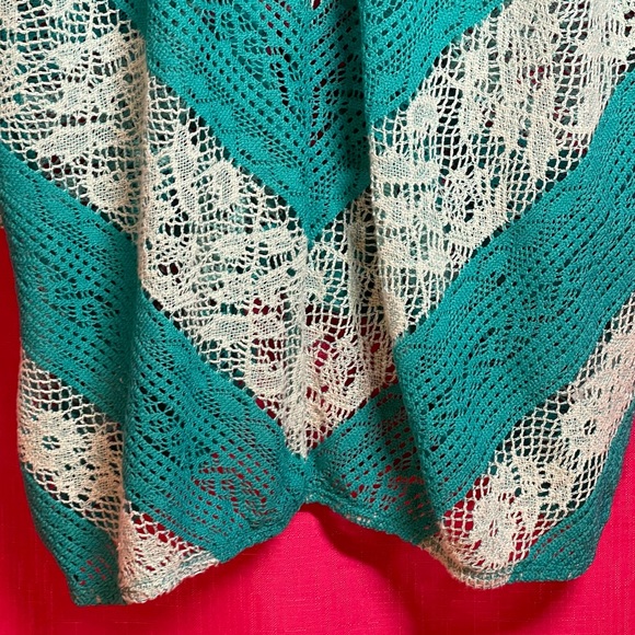 MAURICES TEAL LACE BATWING TOP SIZE M - Picture 3 of 8